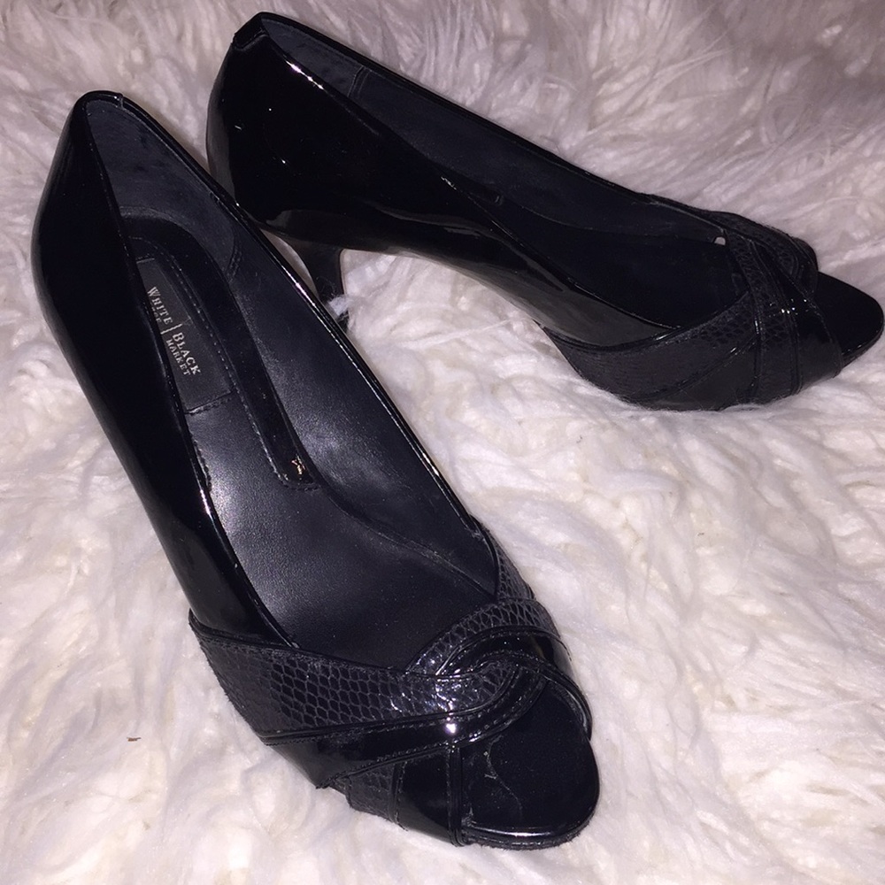 WHBM | Black leather heels
